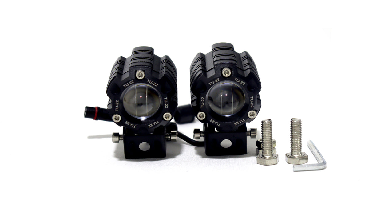 Exploradoras LED Dual Color 6000 lm para Moto (Par) – 9–36V | Mini Proyector