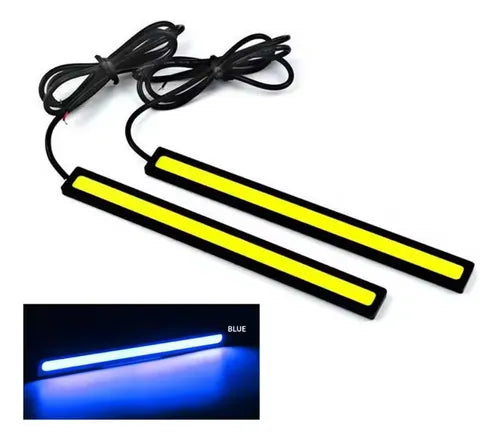 Barras LED COB 17 cm (Par x2) – Blanco Frío o Azul, instalación adhesiva