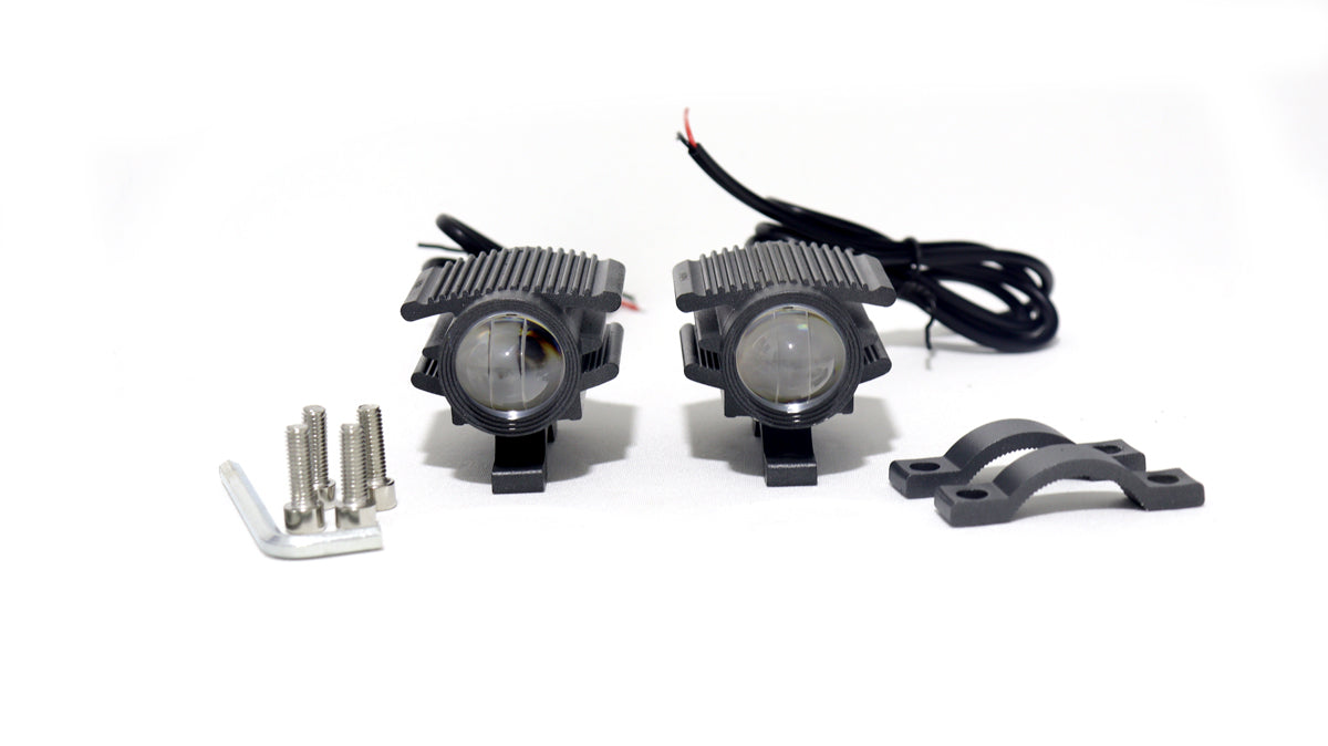 Exploradoras LED Dual Color 8000 lm para Moto (Par) – 9–36V | Lente Proyector
