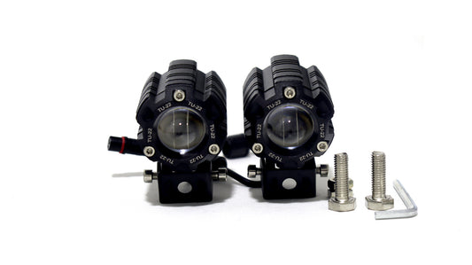 Exploradoras LED Dual Color 6000 lm para Moto (Par) – 9–36V | Mini Proyector
